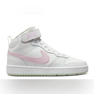 Nike Court Borough mid 2 GS white pink foam sneakers 7y